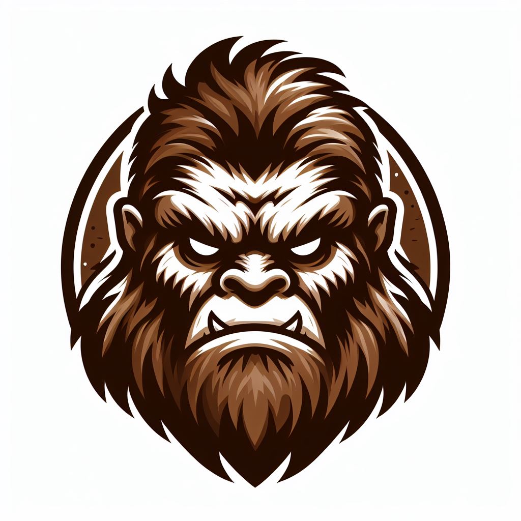 Agitated Bigfoot Face Logo